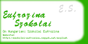 eufrozina szokolai business card